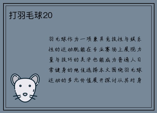 打羽毛球20